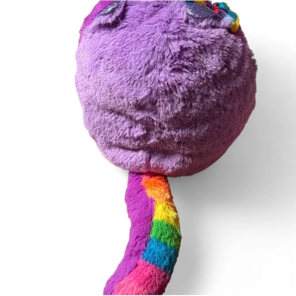 Misfittens Purple Rainbow Tail Cat Plush‎ Stuffed Animal Toy Sparkly Feet Bow